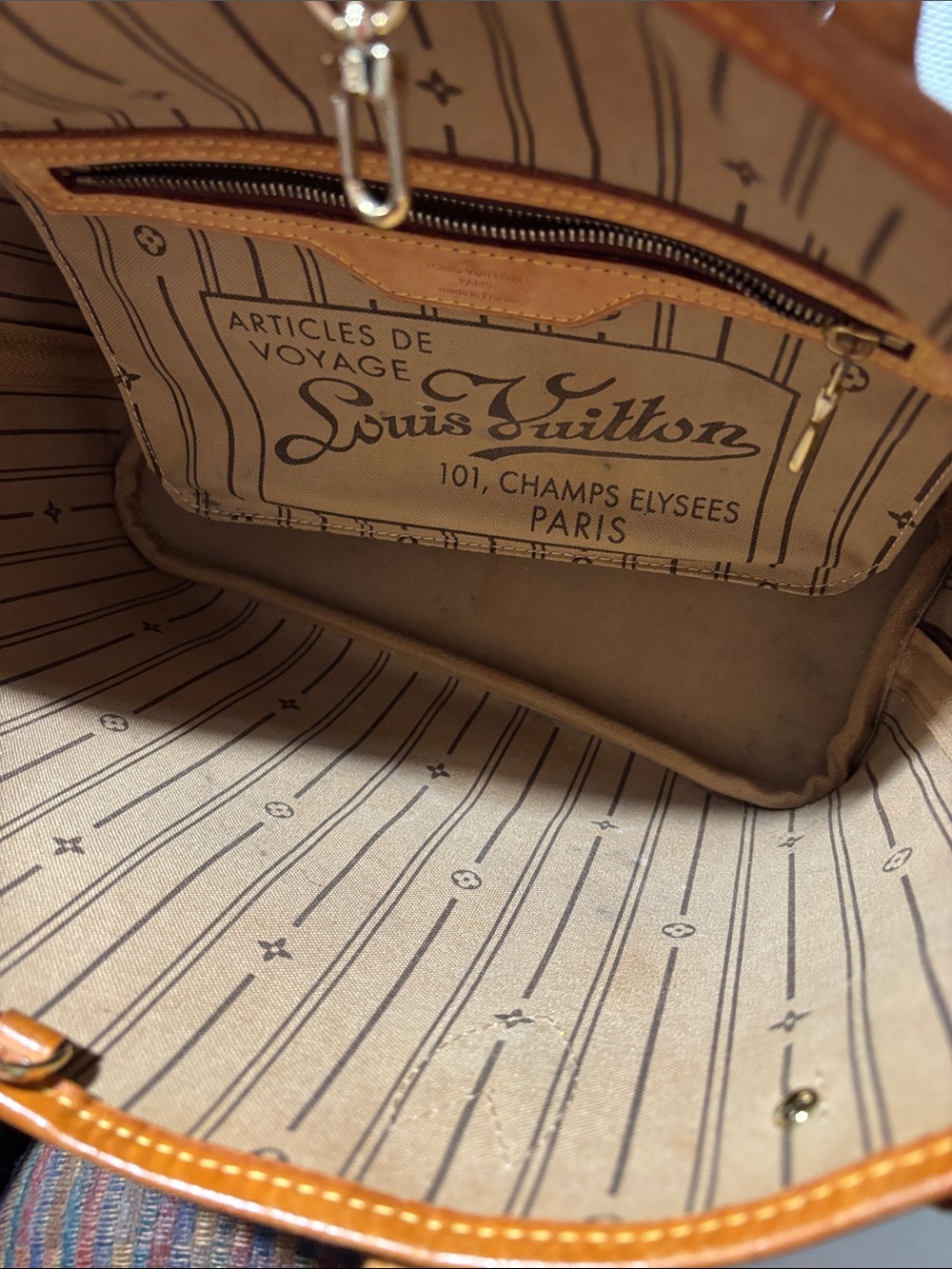 Louis Vuitton Brown Monogram Canvas Tote with Tan Trim and Handles - Picture 7 of 10